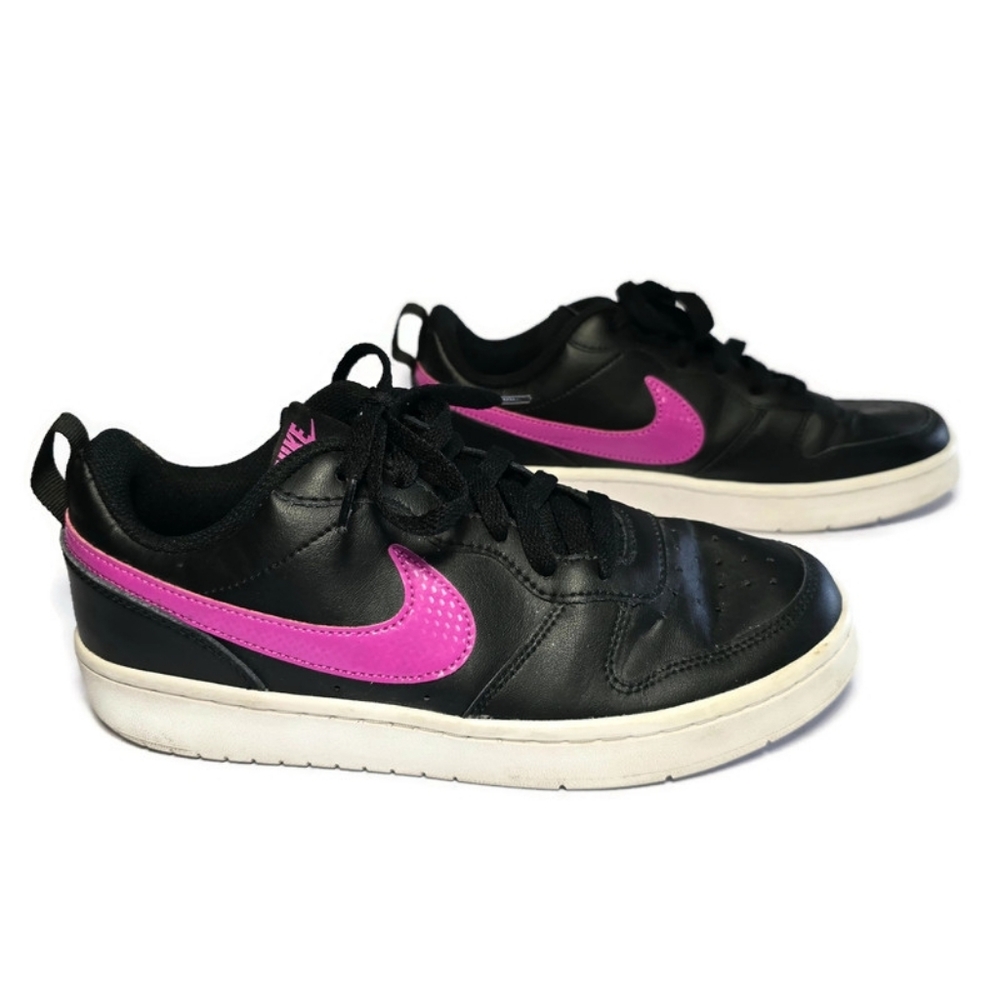 Nike Court Borough 2 Low Black Pink Youth Sz 7Y BQ5448-003 - Picture 4 of 16